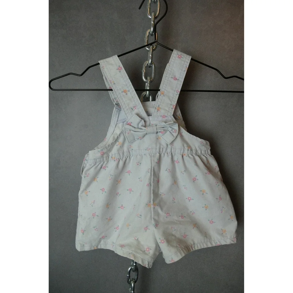 Vintage‎ OshKosh Bgosh Floral Overalls Romper 2T Baby Girl Summer Outfit Cute